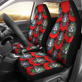 Fancy Pants Cat Car Seat Covers (Black With Red Background)  - FREE SHIPPING