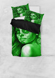 Calavera Fresh Look Design #2 Duvet Cover Set (Green Lime Rose) - FREE SHIPPING