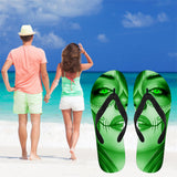 Calavera Fresh Look Design #3 Women's Flip-Flops (Green Emerald)
