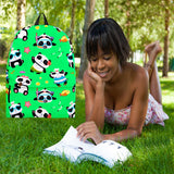 Cute Pandas Design #1 Backpack (Green) - FREE SHIPPING