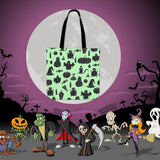 Halloween Icons Halloween Trick Or Treat Cloth Tote Goody Bag (Light Green)