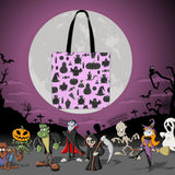 Halloween Icons Halloween Trick Or Treat Cloth Tote Goody Bag (Light Pink)