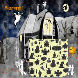 Halloween Icons Halloween Trick Or Treat Cloth Tote Goody Bag (Light Yellow)