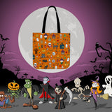 Halloween Pattern (Orange) Halloween Trick Or Treat Cloth Tote Goody Bag