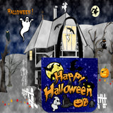 Happy Halloween Design #1 (Blue) Halloween Trick Or Treat Cloth Tote Goody Bag