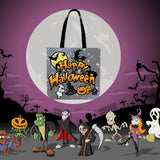 Happy Halloween Design #1 (Gray) Halloween Trick Or Treat Cloth Tote Goody Bag
