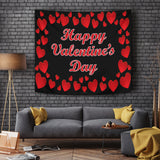 Happy Valentine's Day Design #2 (With Text Surround) Wall Tapestry - FREE SHIPPING