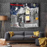 Haunted House - Halloween Wall Tapestry - FREE SHIPPING
