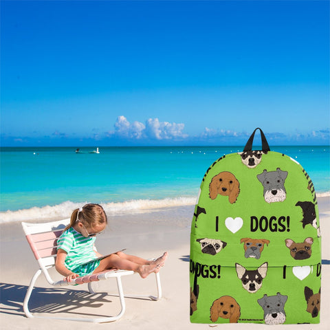 I Love Dogs Backpack (Richmond SPCA Green) - FREE SHIPPING