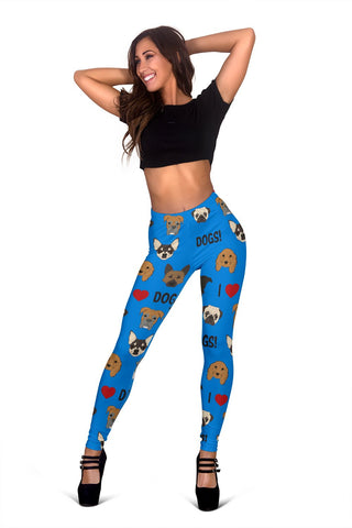 I Love Dogs Leggings (FPD Blue) - FREE SHIPPING