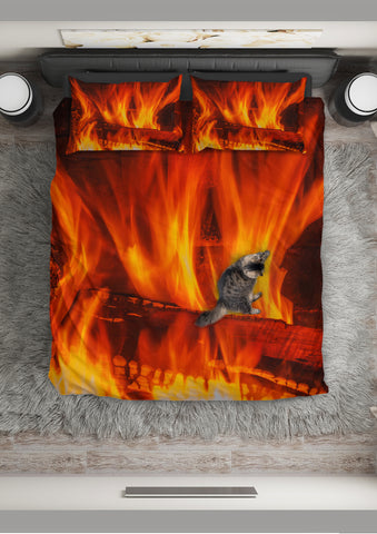 Log Fire Duvet Cover Set - FREE SHIPPING