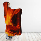 Log Fire Hooded Blanket - FREE SHIPPING