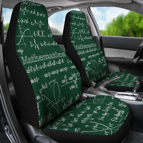 Mathematica Car Seat Covers Design #2 Green Chalkboard - FREE SHIPPING
