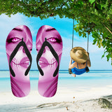 Calavera Fresh Look Design #3 Women's Flip-Flops (Pink Mystic Topaz)