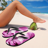 Calavera Fresh Look Design #3 Women's Flip-Flops (Pink Mystic Topaz)