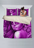 Calavera Fresh Look Design #2 Duvet Cover Set (Purple Night Owl Rose) - FREE SHIPPING