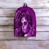 Calavera Fresh Look Design #2 Backpack (Purple Night Owl Rose)