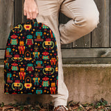 Retro Robots Backpack (Midnight Blue) - FREE SHIPPING