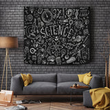 Science Chalkboard Design #1 Tapestry Black - FREE SHIPPING