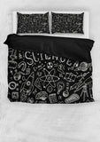 Science Chalkboard Duvet Cover Set (Black) - FREE SHIPPING