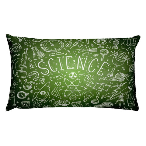 Science Chalkboard Pillow Cover (Green)