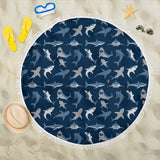 Shark Pattern #1 Beach Blanket - FREE SHIPPING