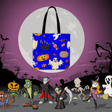Spooky Stuff Halloween Trick Or Treat Cloth Tote Goody Bag (Blue)