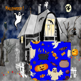 Spooky Stuff Halloween Trick Or Treat Cloth Tote Goody Bag (Blue)