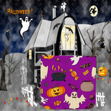 Spooky Stuff Halloween Trick Or Treat Cloth Tote Goody Bag (Purple)