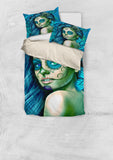 Calavera Fresh Look Design #2 Duvet Cover Set (Turquoise Tiffany Rose) - FREE SHIPPING