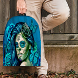 Calavera Fresh Look Design #2 Backpack (Turquoise Tiffany Rose) - FREE SHIPPING