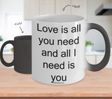 Love Is All You Need And All I Need Is You Mug (7 Options Available)