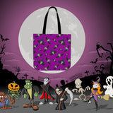 Witch Bats Halloween Trick Or Treat Cloth Tote Goody Bag (Purple)