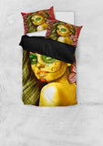 Calavera Fresh Look Design #2 Duvet Cover Set (Yellow Smiley Face Rose) - FREE SHIPPING