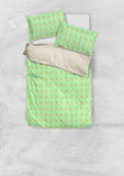 Yellow Rabbits Design #1 Duvet Cover Set (Light Green, Beige Underside) - FREE SHIPPING