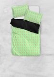 Yellow Rabbits Design #1 Duvet Cover Set (Light Green, Black Underside) - FREE SHIPPING