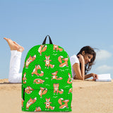 Yoga Foxes Backpack (Green) - FREE SHIPPING