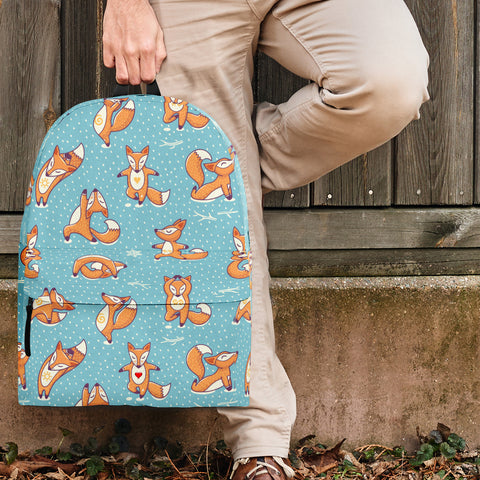 Yoga Foxes Backpack (Light Blue) - FREE SHIPPING