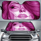 Calavera Fresh Look Design #3 Auto Sun Shade (Pink Mystic Topaz) - FREE SHIPPING