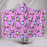Cute Pandas Design #1 Hooded Blanket (Pink) - FREE SHIPPING