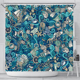 Nautical Design Shower Curtain (Turquoise) - FREE SHIPPING