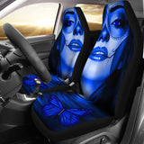 Calavera Fresh Look Design #3 Car Seat Covers (Blue Lapis Lazuli) - FREE SHIPPING