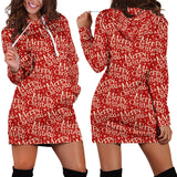 Ugly Christmas Sweater Hoodie Dress - Merry Christmas Design #1 (Red) - For Small To Plus Size Divas - FREE SHIPPING