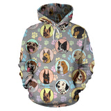 Dogs Galore All Over Hoodie - FREE SHIPPING