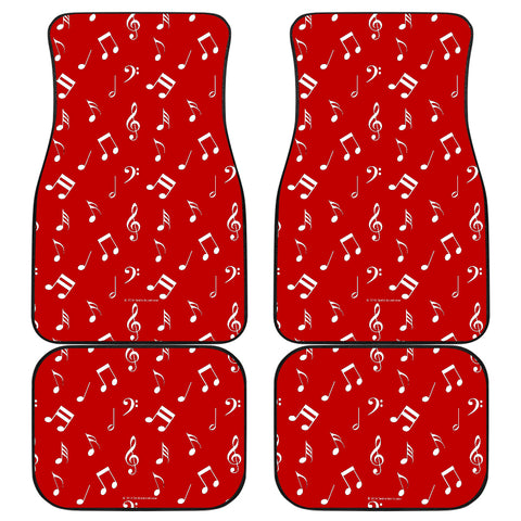 Musical Notes Design #1 (Red) Car Floor Mats - FREE SHIPPING