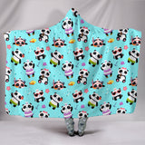 Cute Pandas Design #1 Hooded Blanket (Blue) - FREE SHIPPING