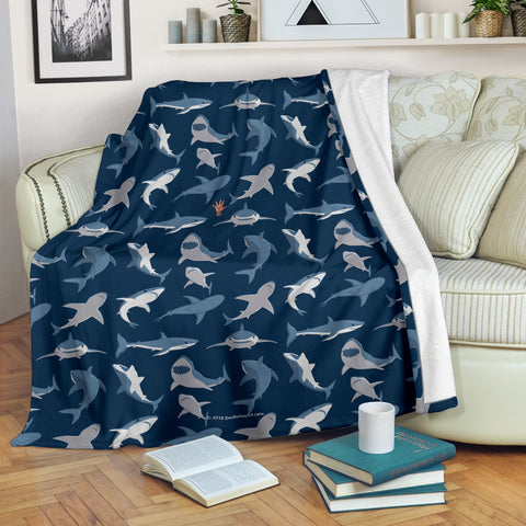 Shark Pattern #1 Throw Blanket - FREE SHIPPING