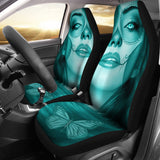 Calavera Fresh Look Design #3 Car Seat Covers (Ice Blue Aquamarine) - FREE SHIPPING