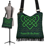 Celtic Knot Proud To Be Irish Design #4 Cross-Body Boho Handbag - FREE SHIPPING