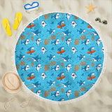 Shark Pattern #2 Beach Blanket - FREE SHIPPING